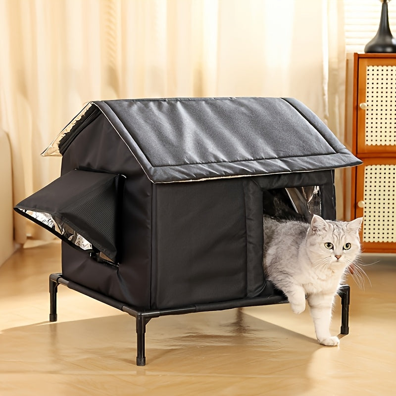 NNETM Four Seasons Outdoor Cat Shelter with Ice Box