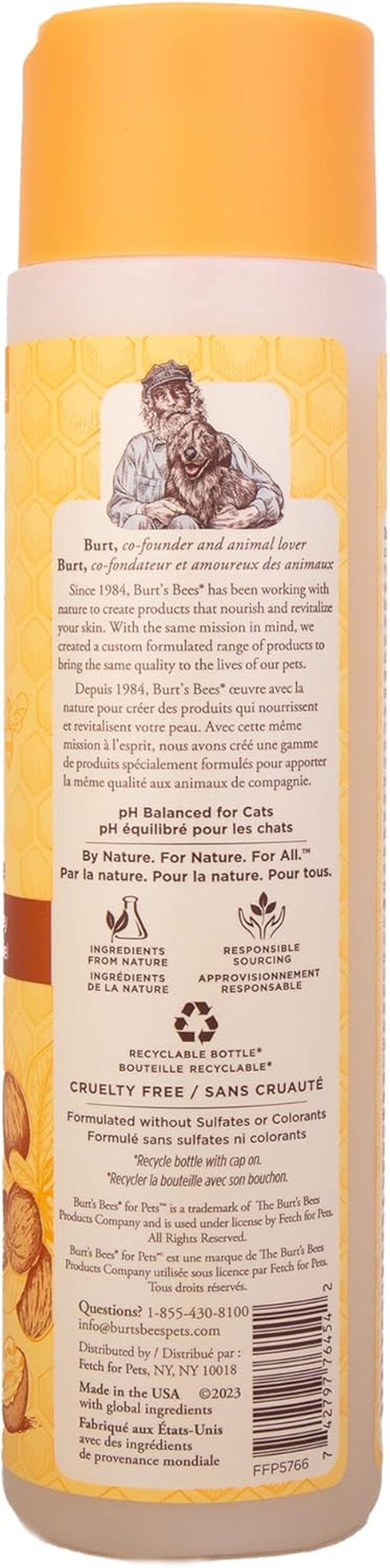 Hypoallergenic Shampoo for Cats with Shea Butter and Honey, 99.7% Natural Origin Formulas, Pet Cleanser for Cats, Gentle Feline Wash Itchy Skin, 2Pk, 10 Oz