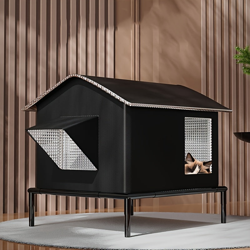 NNETM Four Seasons Outdoor Cat Shelter with Ice Box