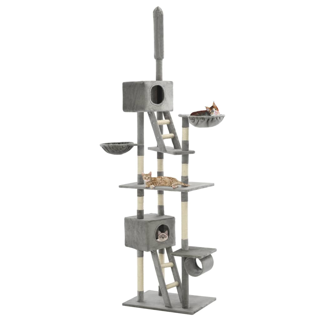 NNEVL Cat Tree with Sisal Scratching Posts 230-260 cm Grey