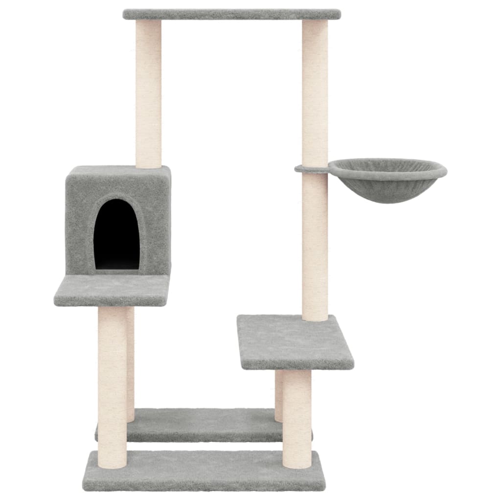 NNEVL Cat Tree with Sisal Scratching Posts Light Grey 94.5 cm