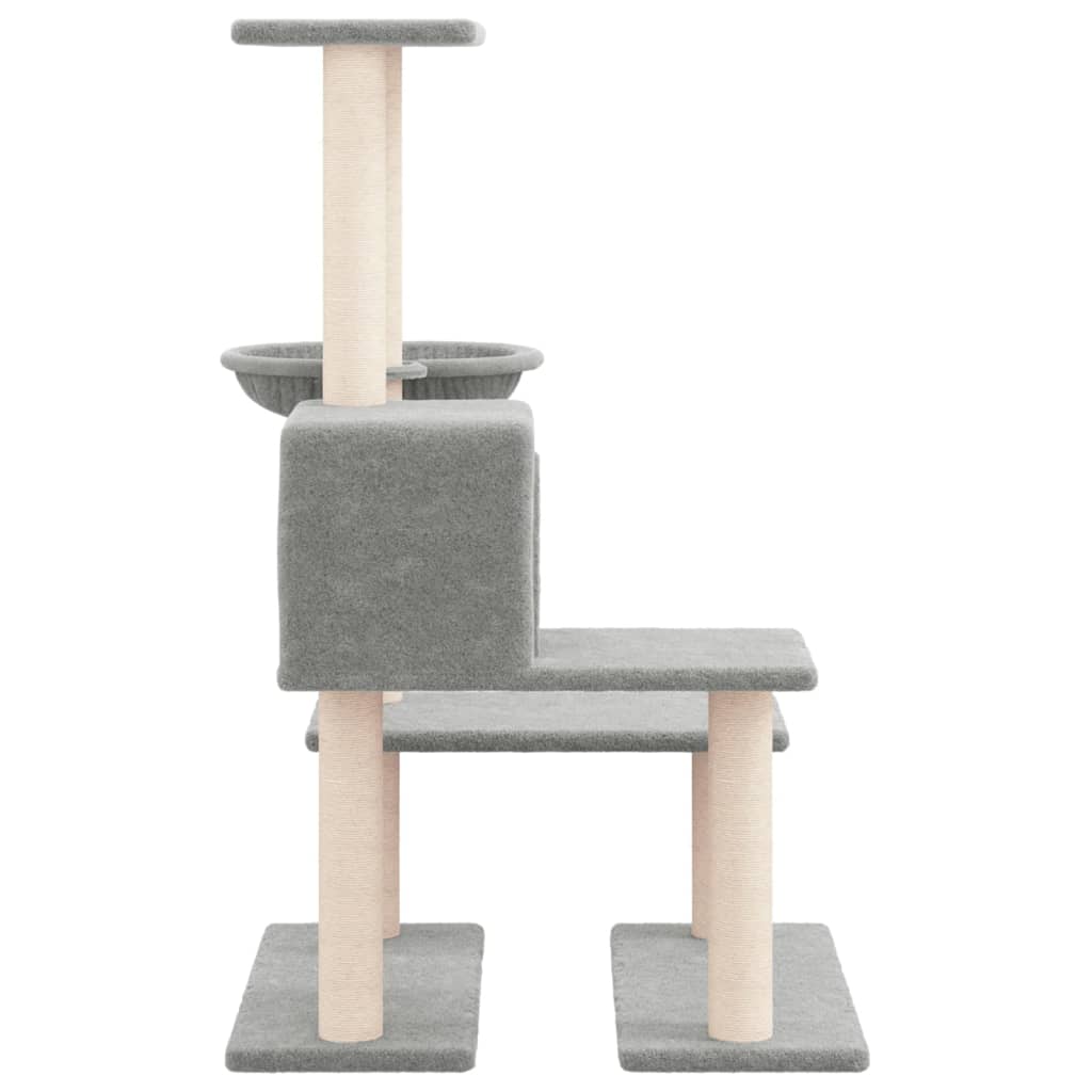 NNEVL Cat Tree with Sisal Scratching Posts Light Grey 94.5 cm
