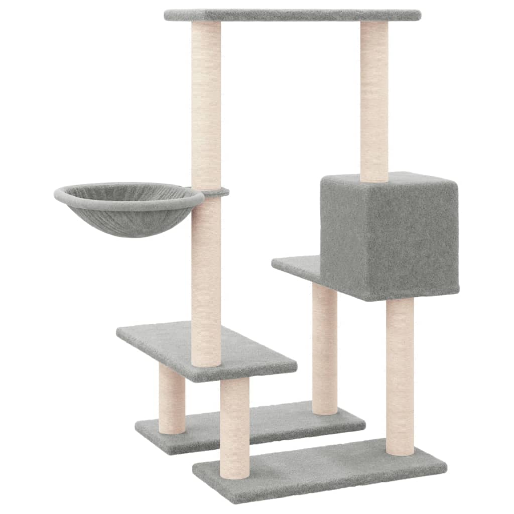 NNEVL Cat Tree with Sisal Scratching Posts Light Grey 94.5 cm