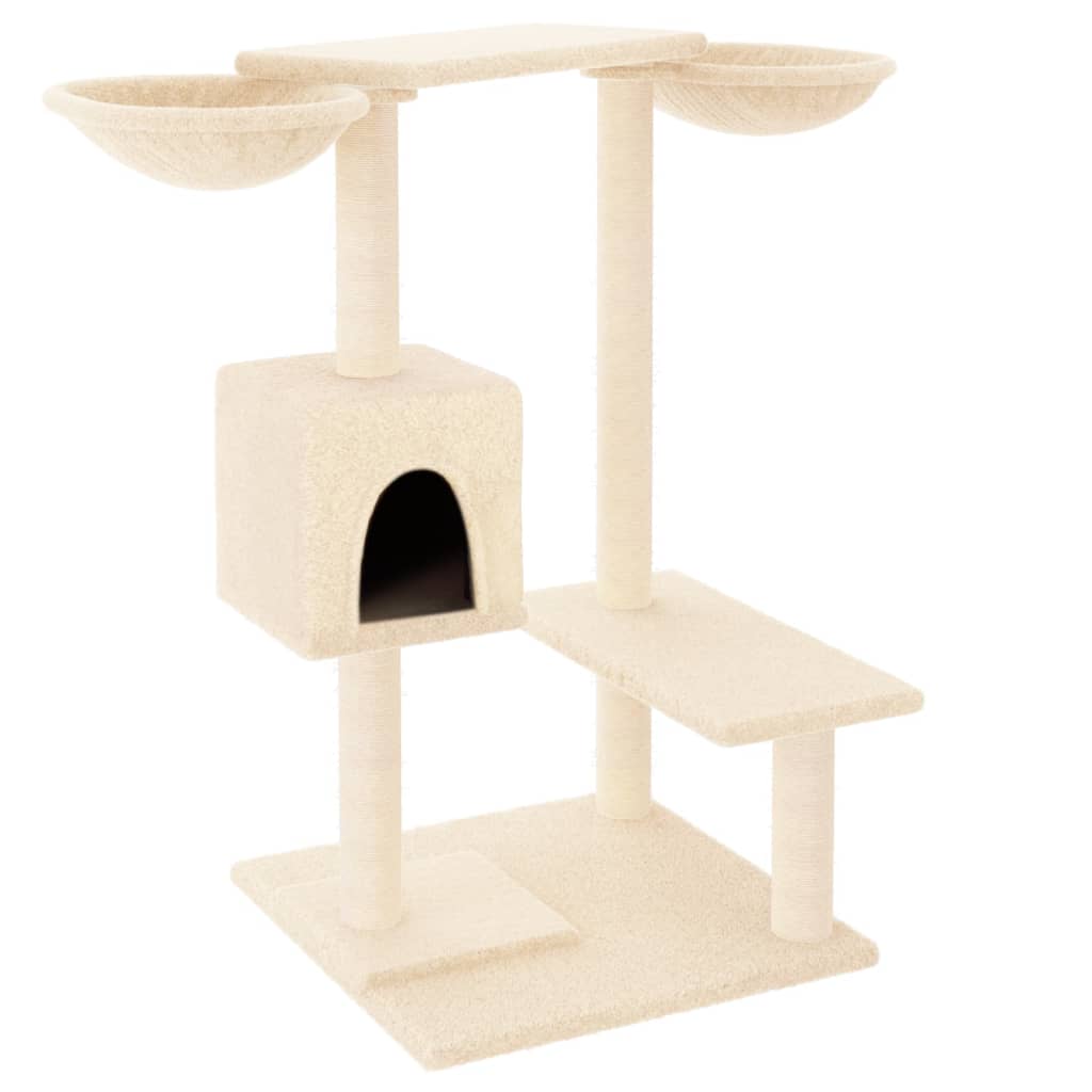 NNEVL Cat Tree with Scratching Posts Cream 82 cm