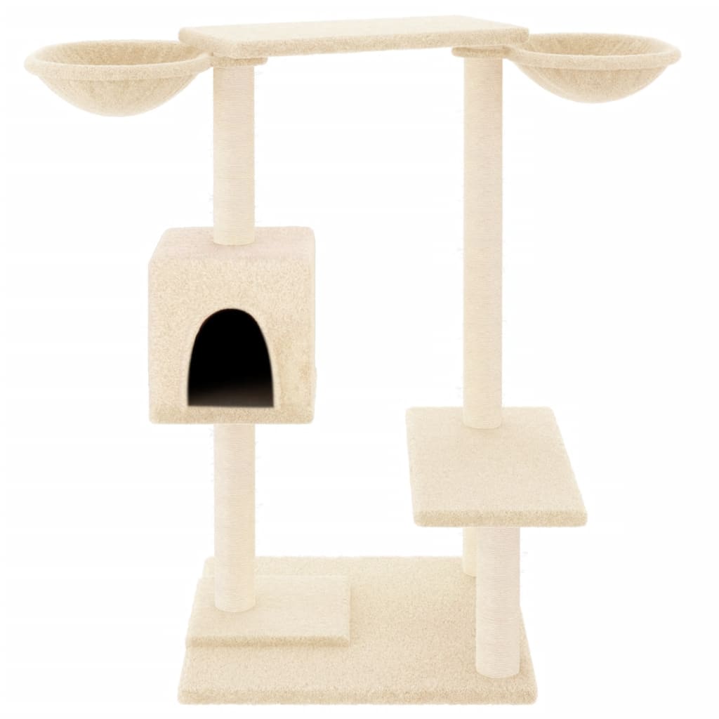 NNEVL Cat Tree with Scratching Posts Cream 82 cm