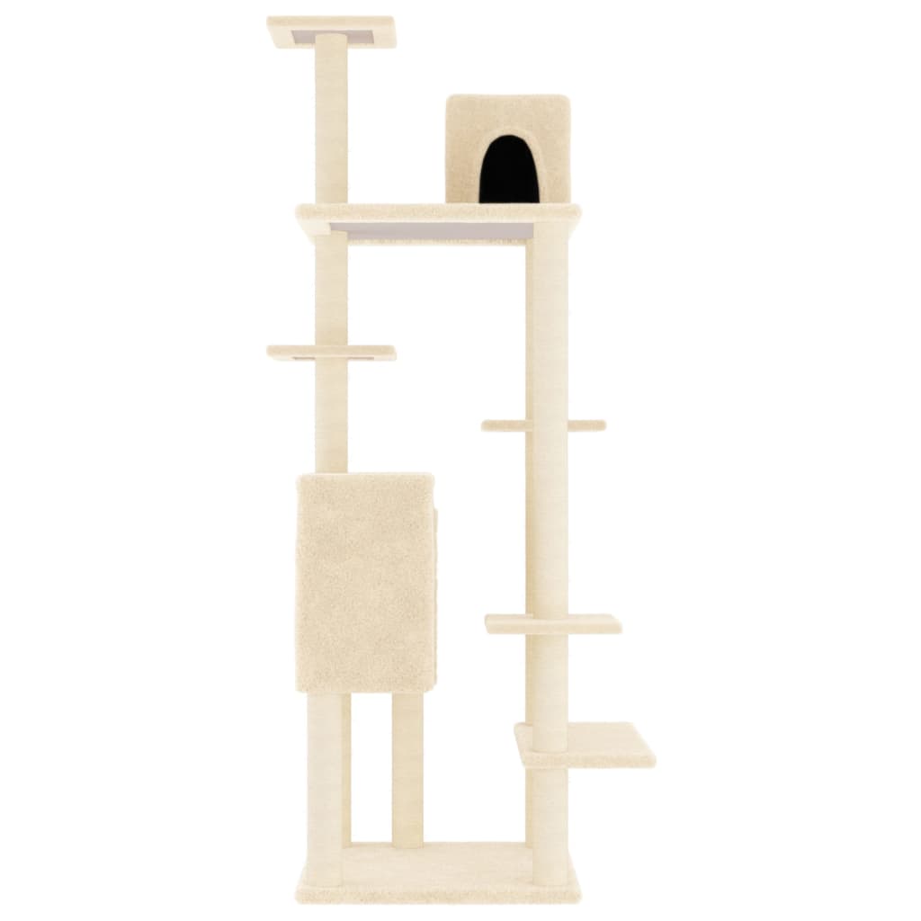 NNEVL Cat Tree with Sisal Scratching Posts Cream 154 cm