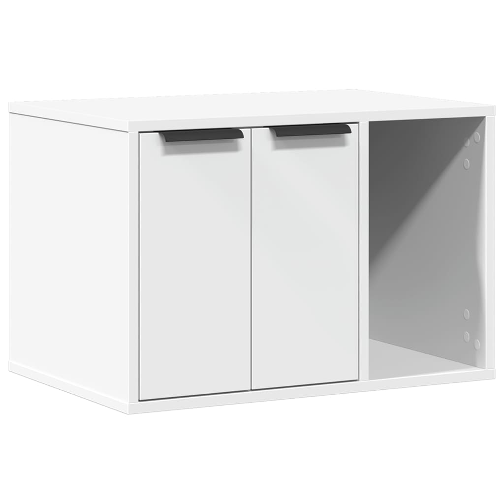 NNEVL Cat Litter Box Enclosure White 60x40x40 cm Engineered Wood