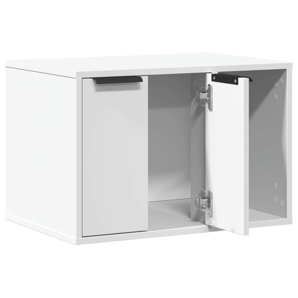 NNEVL Cat Litter Box Enclosure White 60x40x40 cm Engineered Wood