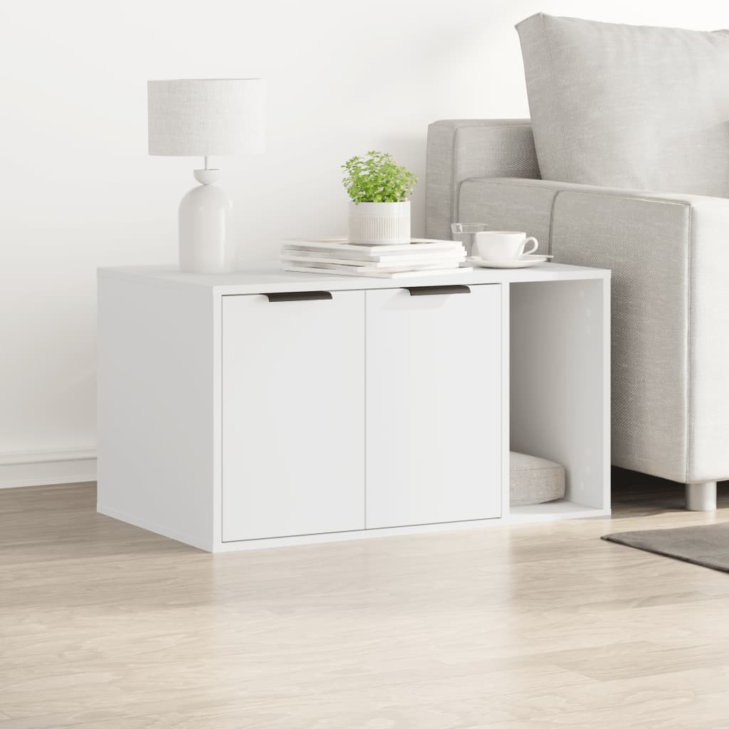 NNEVL Cat Litter Box Enclosure White 80x50x45 cm Engineered Wood