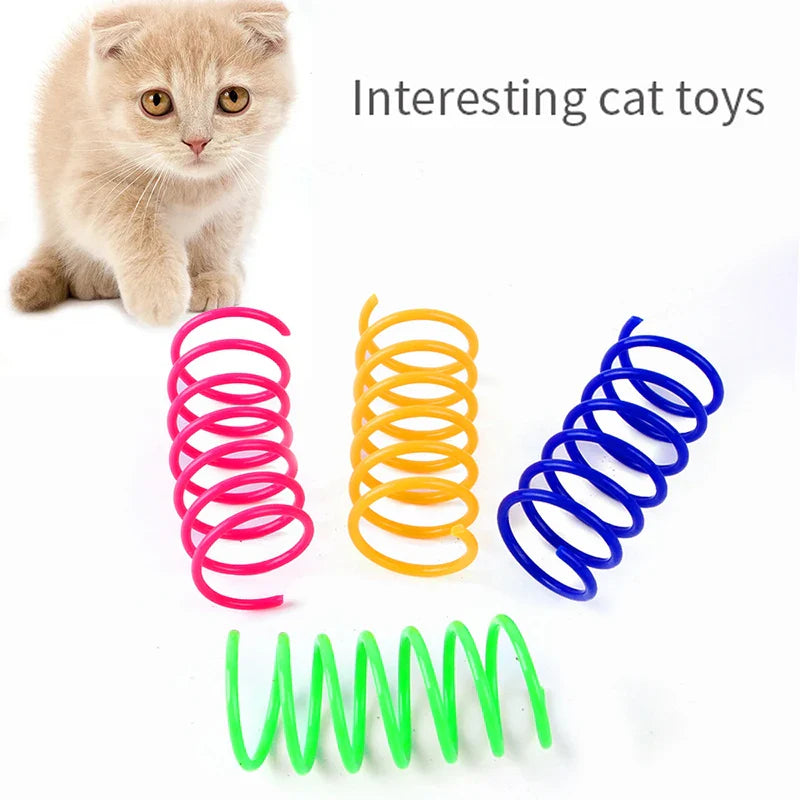 Bouncy Colorful Spring Cat Toys