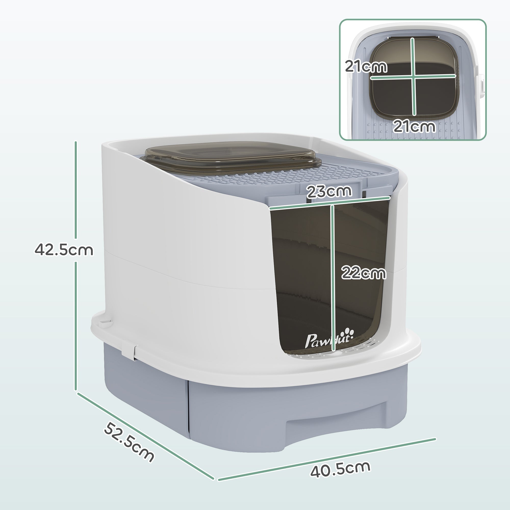 Cat Litter Box with Lid, Scoop, Deodorisation Bags, Top Entry