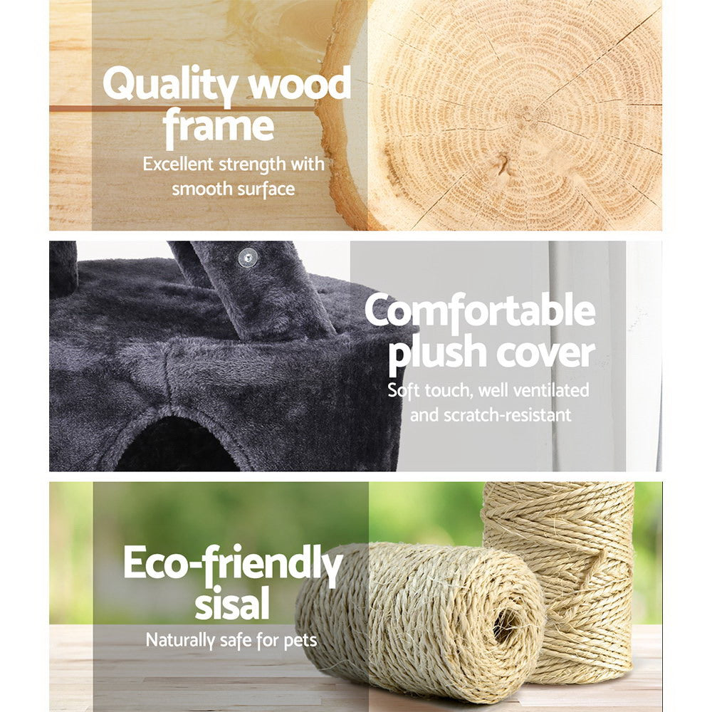 NNEDSZ Cat Tree 120cm Trees Scratching Post Scratcher Tower Condo House Furniture Wood Multi Level