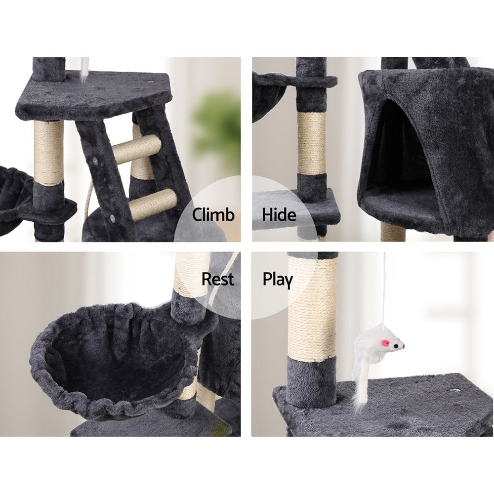 NNEDSZ Cat Tree 120cm Trees Scratching Post Scratcher Tower Condo House Furniture Wood Multi Level