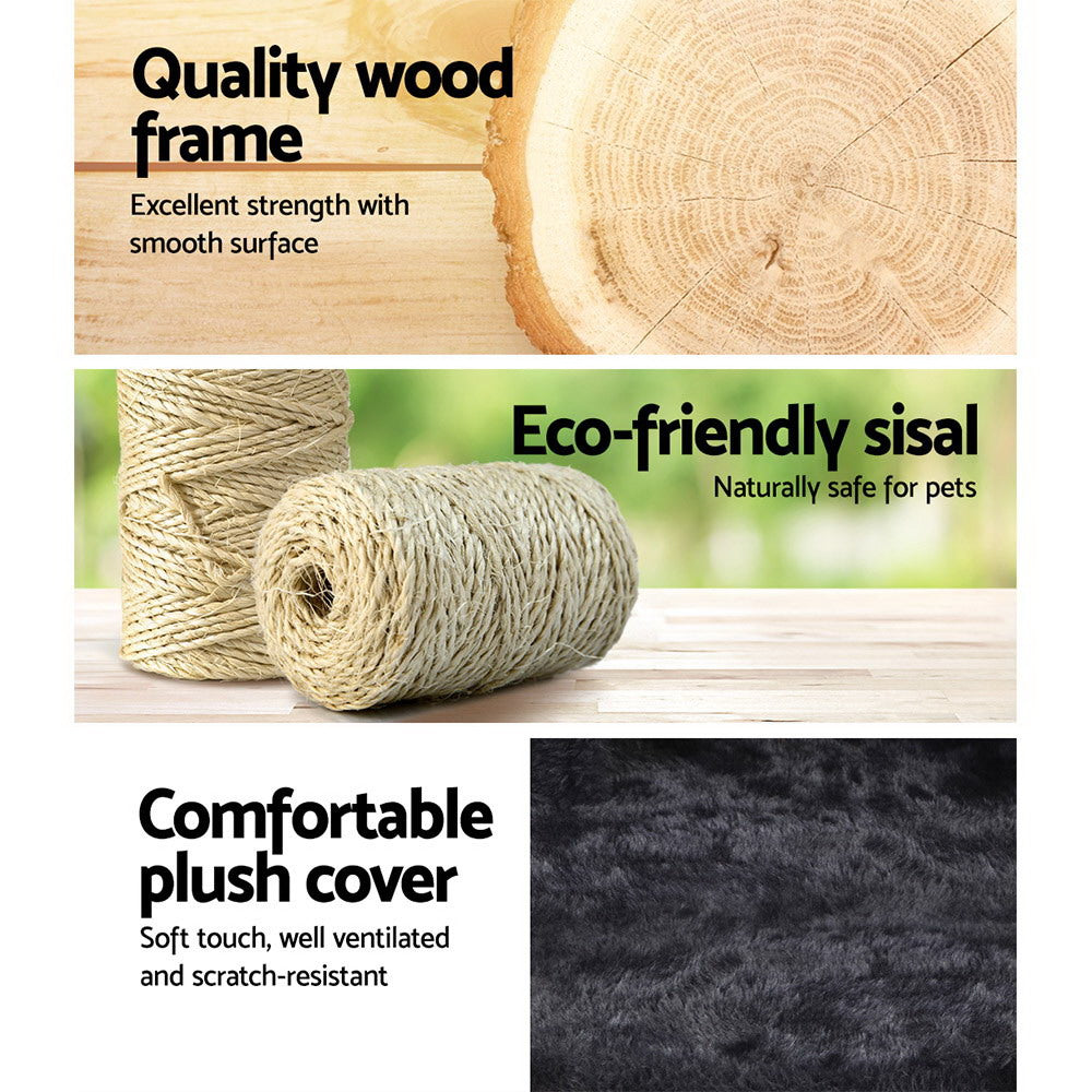 NNEDSZ Cat Tree 140cm Trees Scratching Post Scratcher Tower Condo House Furniture Wood