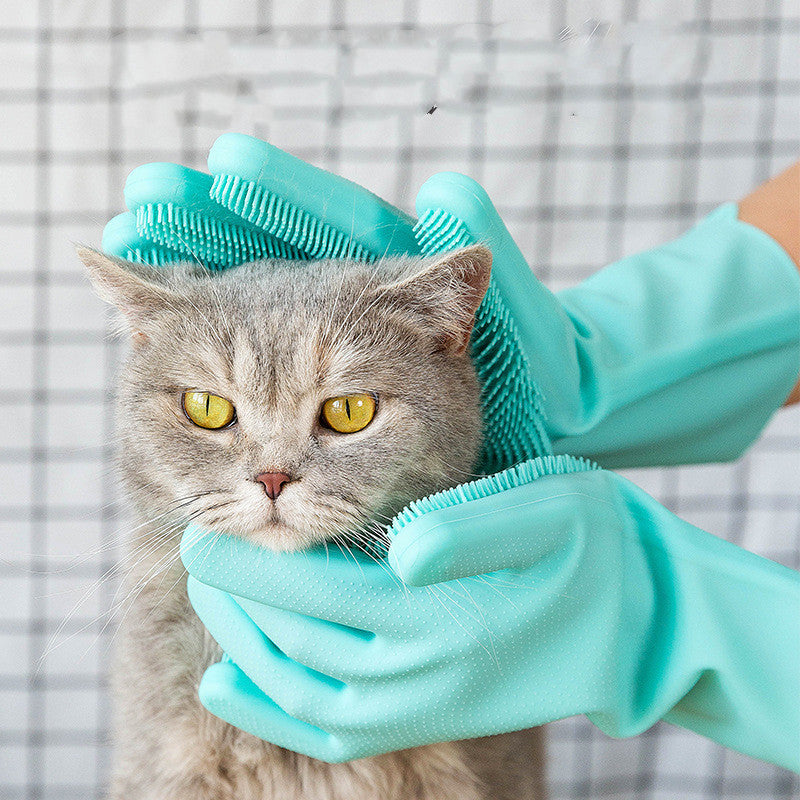 Pet Grooming Gloves for Dogs and Cats-0