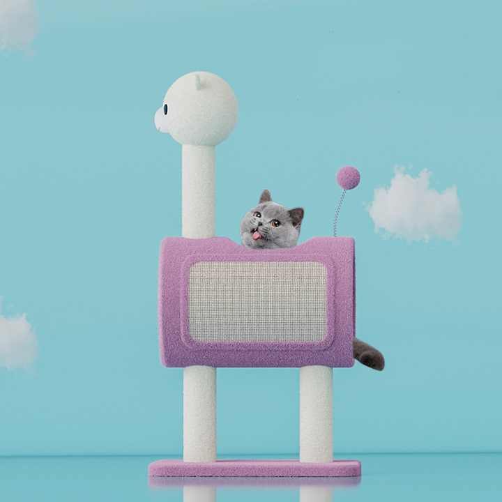 NNEDSZ Green Dinosaur-Theme Cat Tree with Tunnel - Multi-Functional Cat Scratching Post and Playhouse