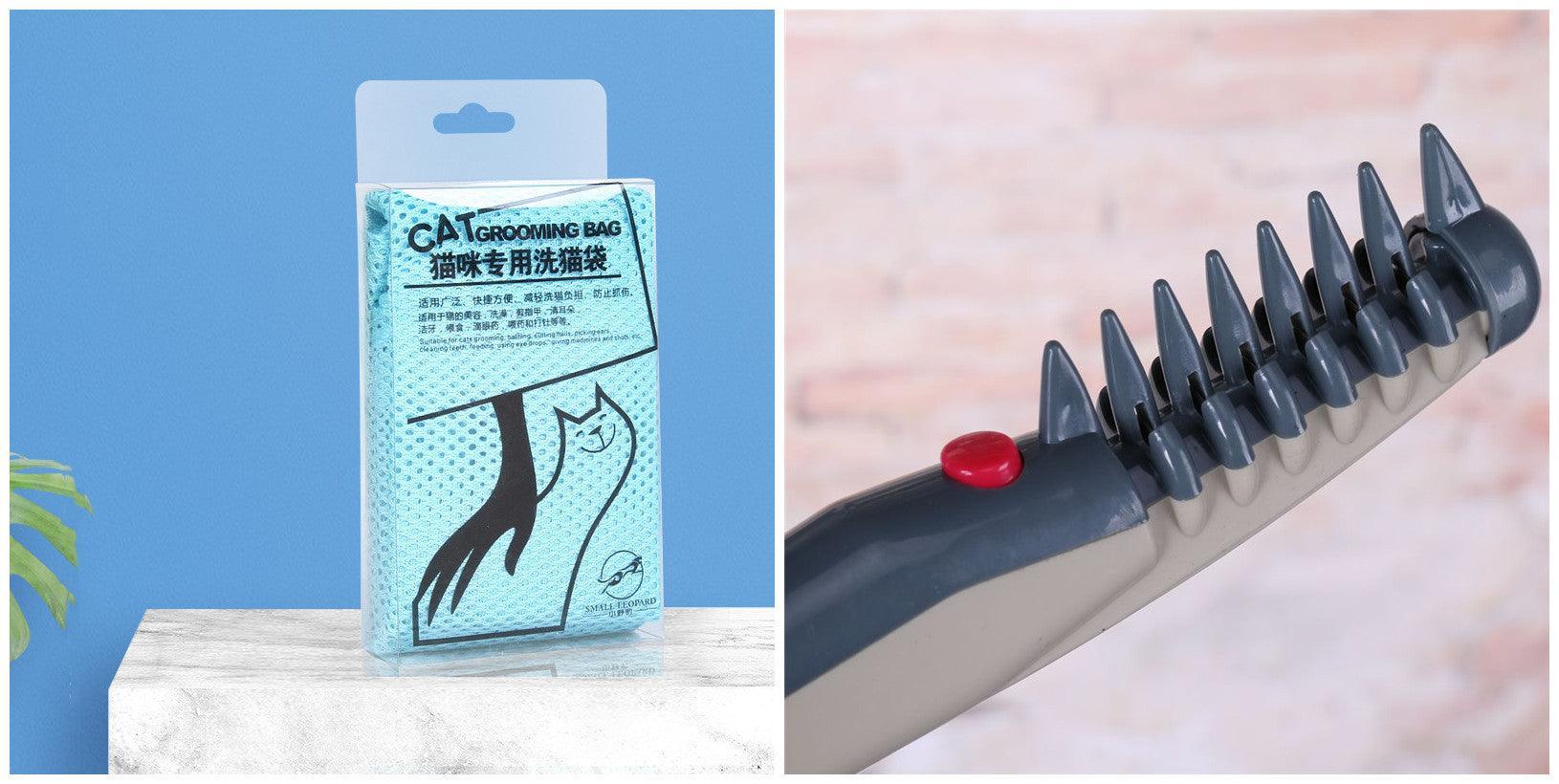 Cat Grooming Essentials Set: Ultimate Cat Bathing Kit With Anti-Scratch Cat Bag And Pet Nail Clipper