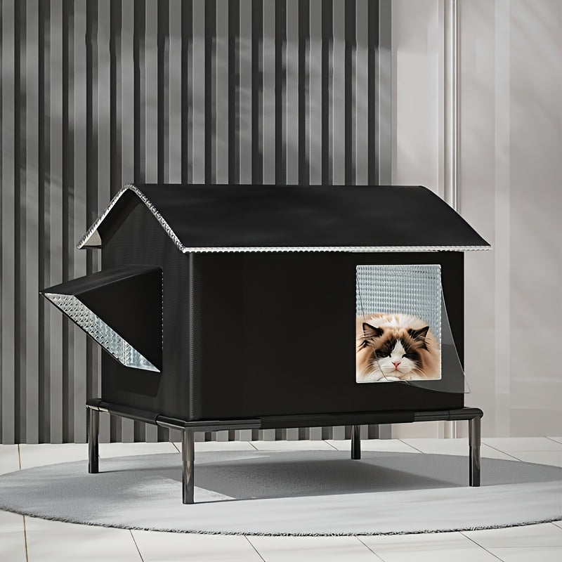 NNETM Four Seasons Outdoor Cat Shelter with Ice Box