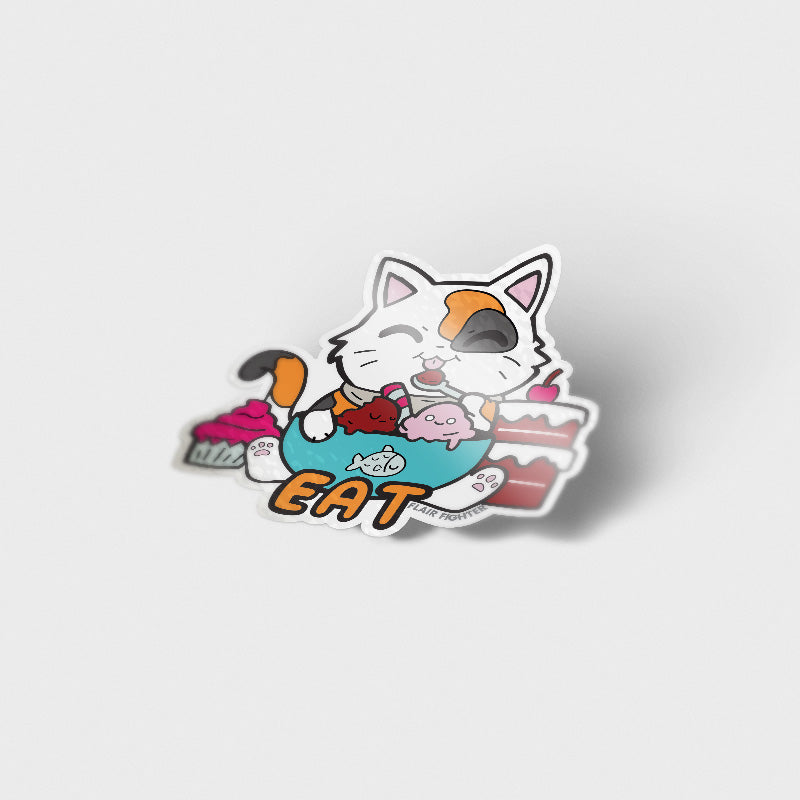 EAT (Calico Cat) Vinyl Sticker