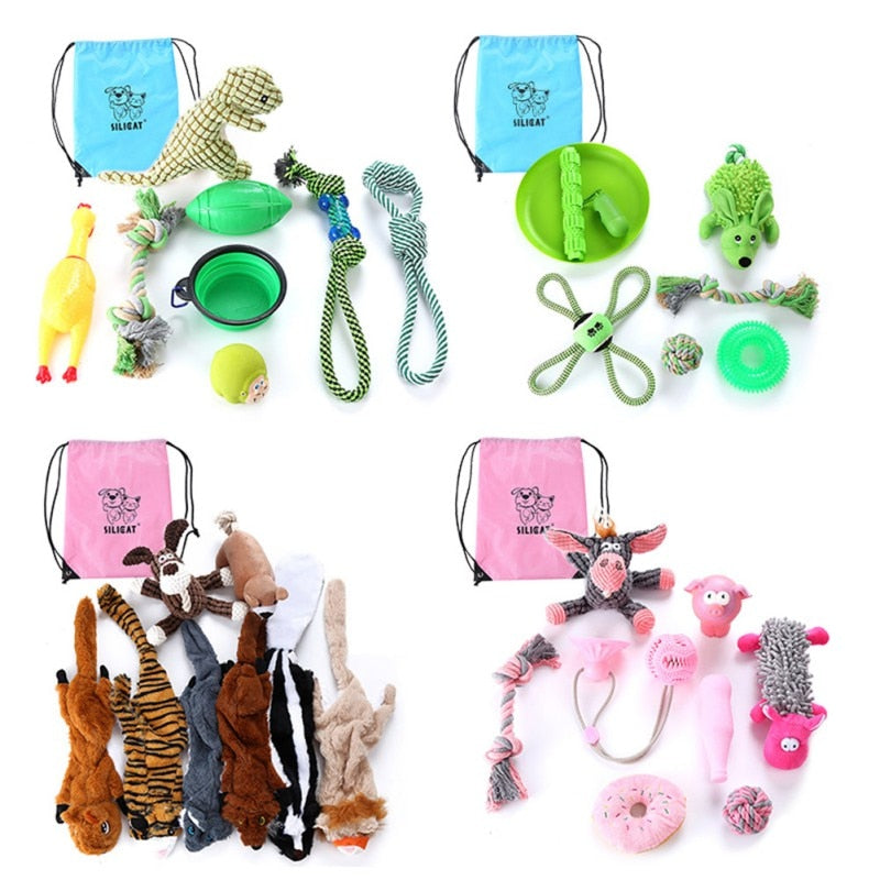 Pet Toys Collection Dog Voice Toys Bite Resistant Molar Dog Toy Ball Cat Toy Supplies for Cat Puppy Baby Dogs Value Bundle